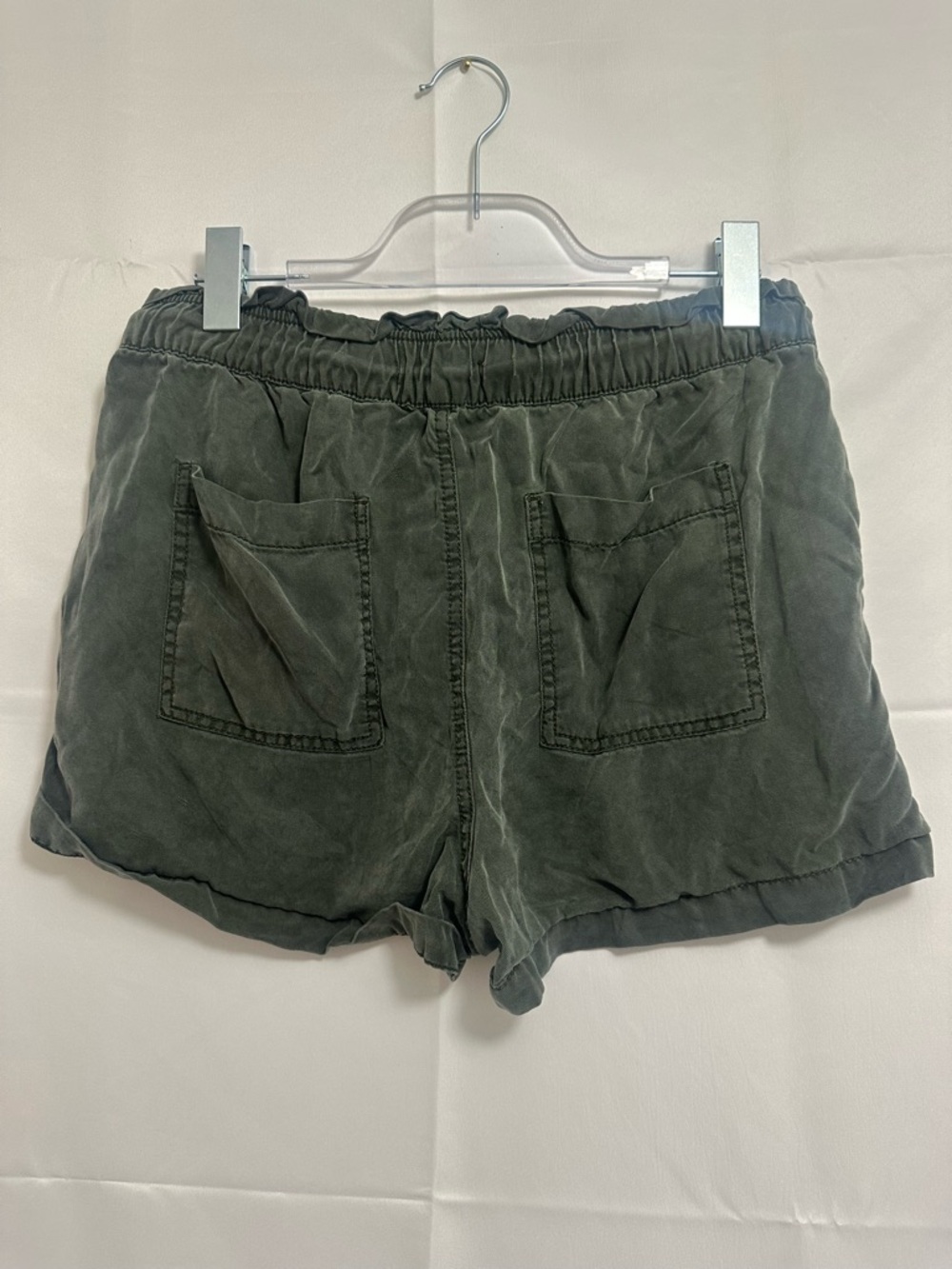 LOFT Olive Green Drawstring High-Waist Shorts Women’s Size Medium - Picture 6 of 7